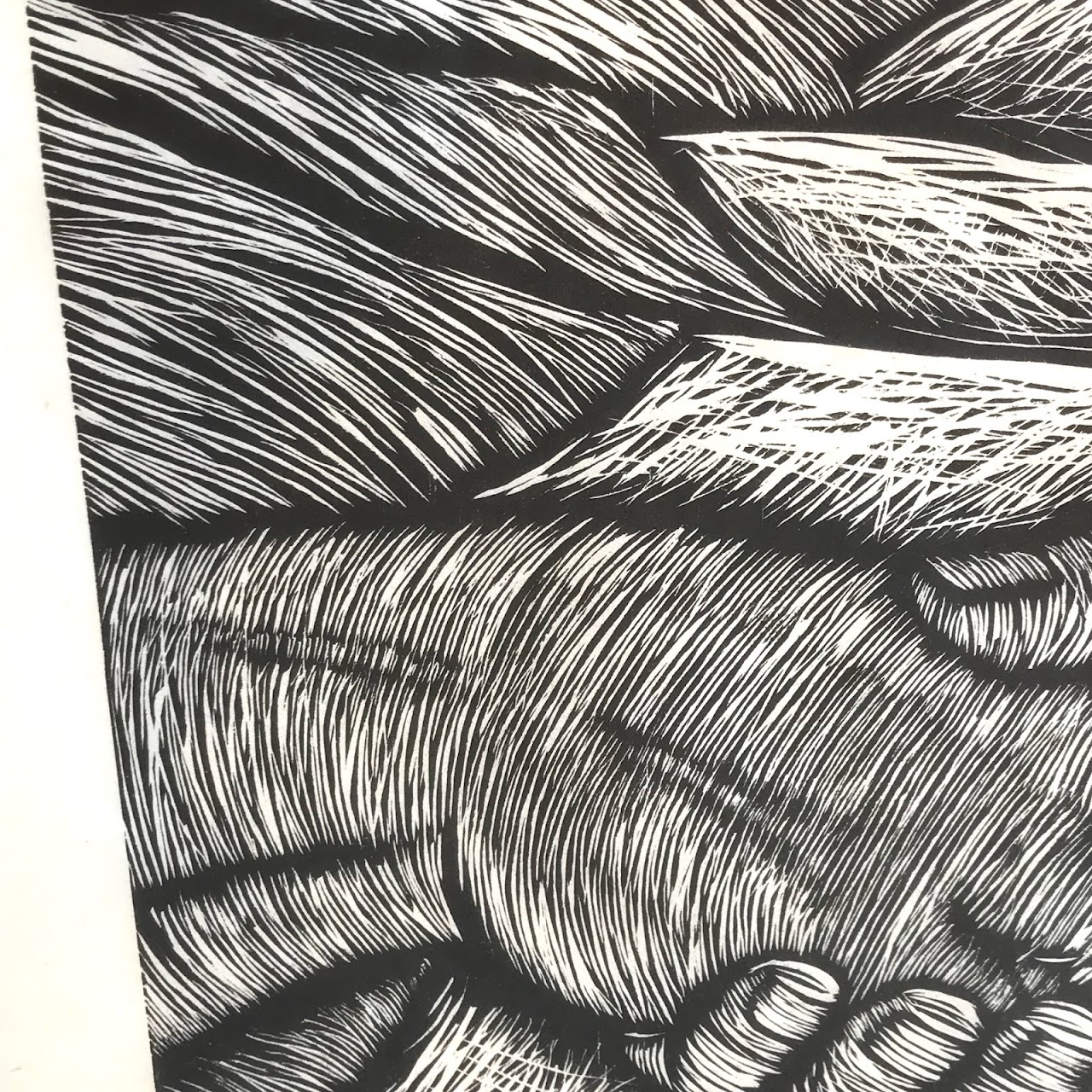 Signed Linocut Block Print