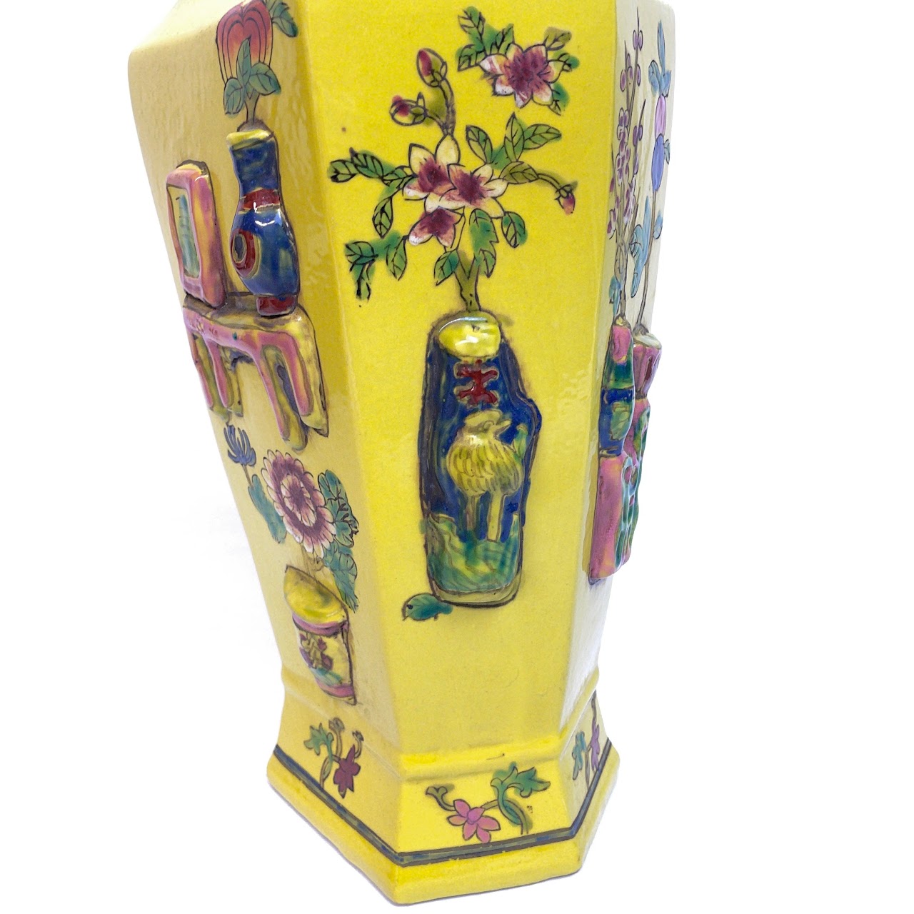 Asian Hand-Painted Porcelain Vase Pair