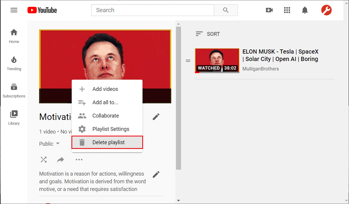 Jak usunąć listy odtwarzania na YouTube