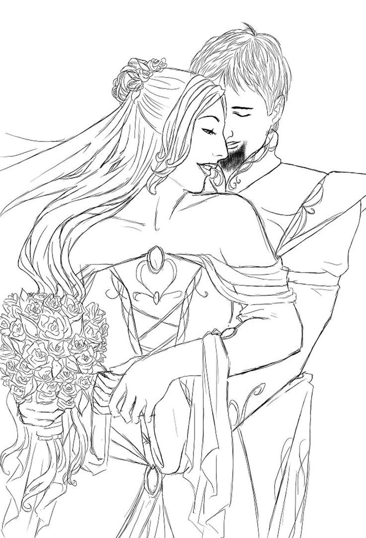 Medieval Wedding Lineart by