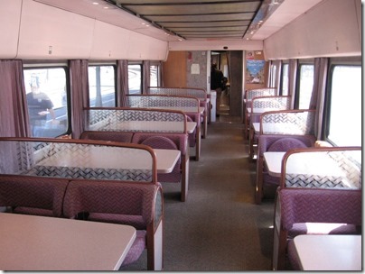 IMG_2796 Amtrak Cascades Talgo Pendular Series VI Dining Car Interior at Union Station in Portland, Oregon on May 8, 2010