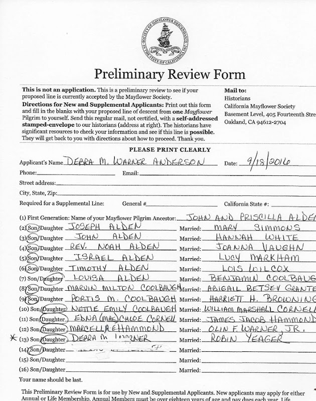 Mayflower preliminary reveiw form