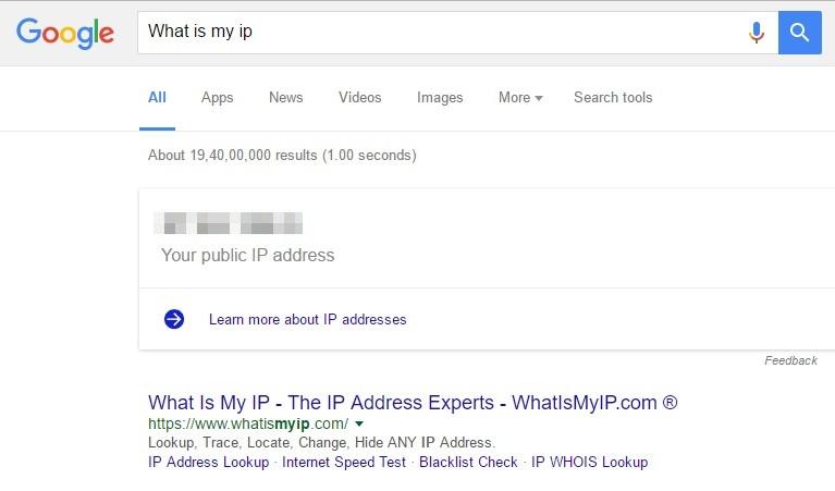 С помощью Google вы можете узнать IP-адрес вашего компьютера