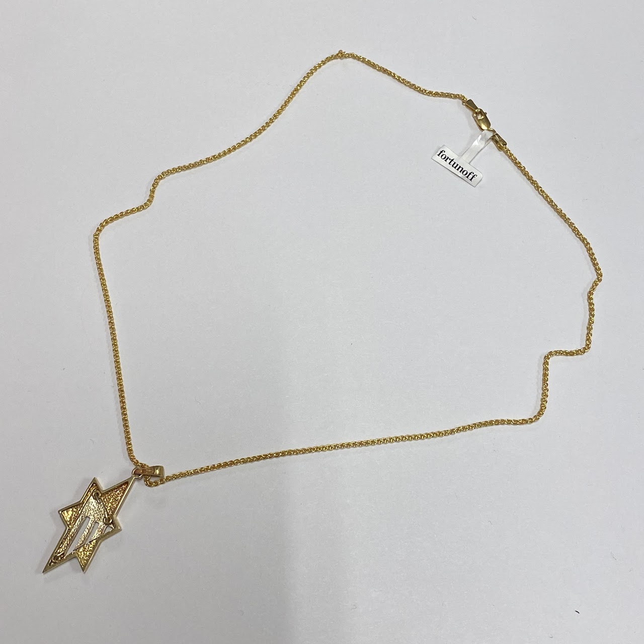 14K Gold Abstract Star Pendant Necklace