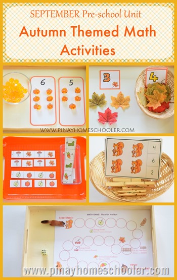 Autumn Themed Preschool Math Activities