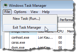 Chiusura del Task Manager