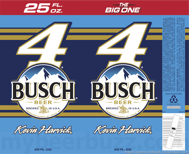 Busch Beer - Bush & Busch Light NASCAR Kevin Harvick 25oz Cans