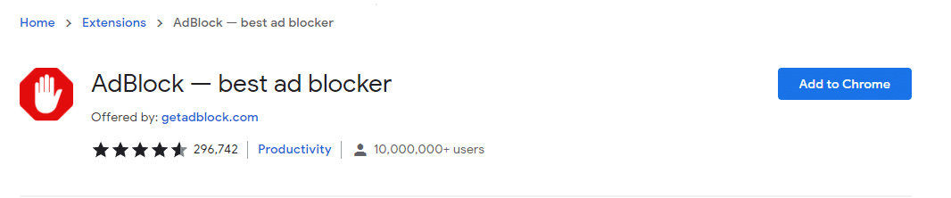 AdBlock в Интернет-магазине Chrome |  Лучшее расширение для блокировки рекламы для Chrome
