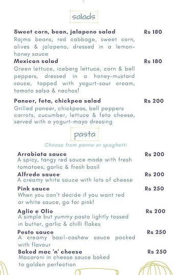 Cafe Tara menu 