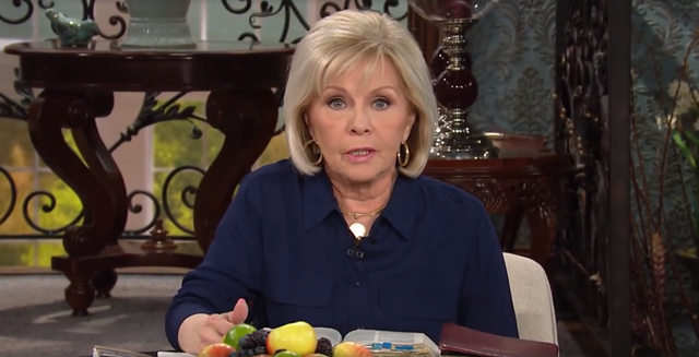 Texas televangelist Gloria Copeland said, “We got a duck season, a deer season, but we don’t have a flu season,” in a video posted to Facebook on 31 January 2018. Photo: Kenneth Copeland Ministries