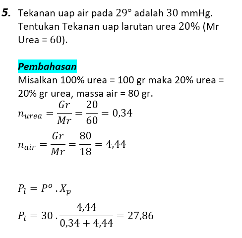 Contoh Soal Pembahasan Sifat Koligatif Larutan 5