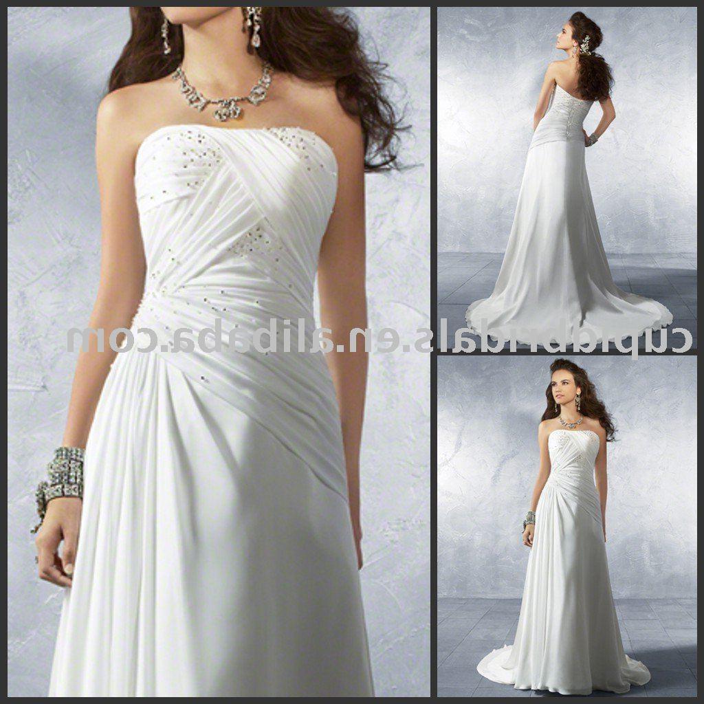 Column style wedding dress