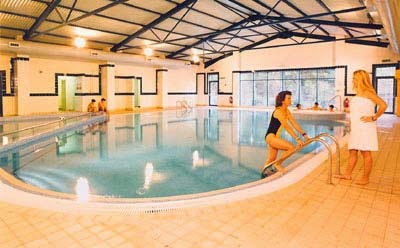 The on-site pool and spa at Faskally, Perthshire
