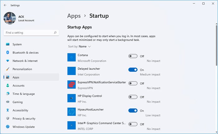 schakel opstartprogramma's uit in Windows 11