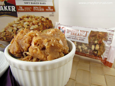 Peanut Butter Coconut Spread (Quaker Soft Baked Bars) in a white ramekin