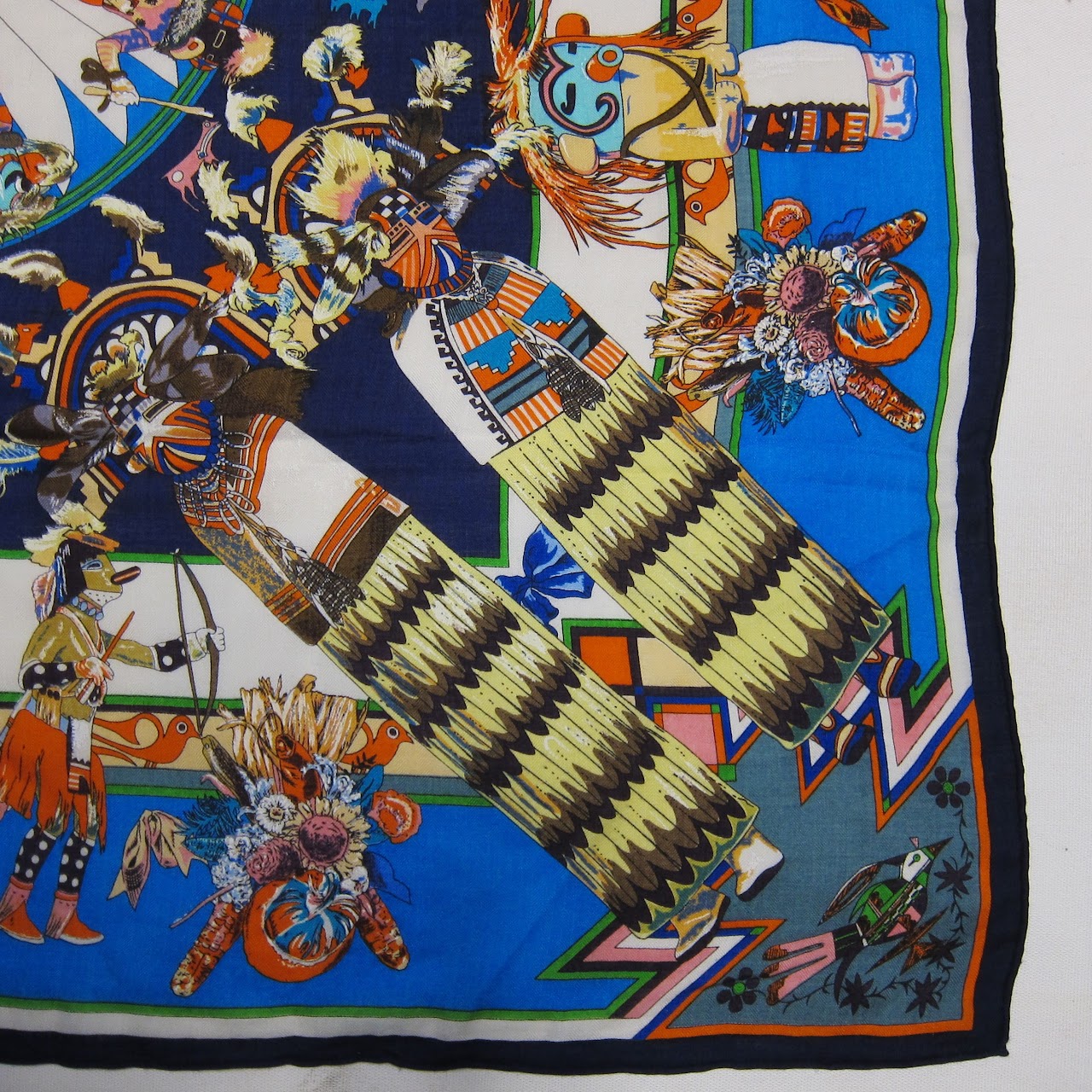 Hermès RARE  "Kachinas" by Kermit Oliver Cashmere Scarf