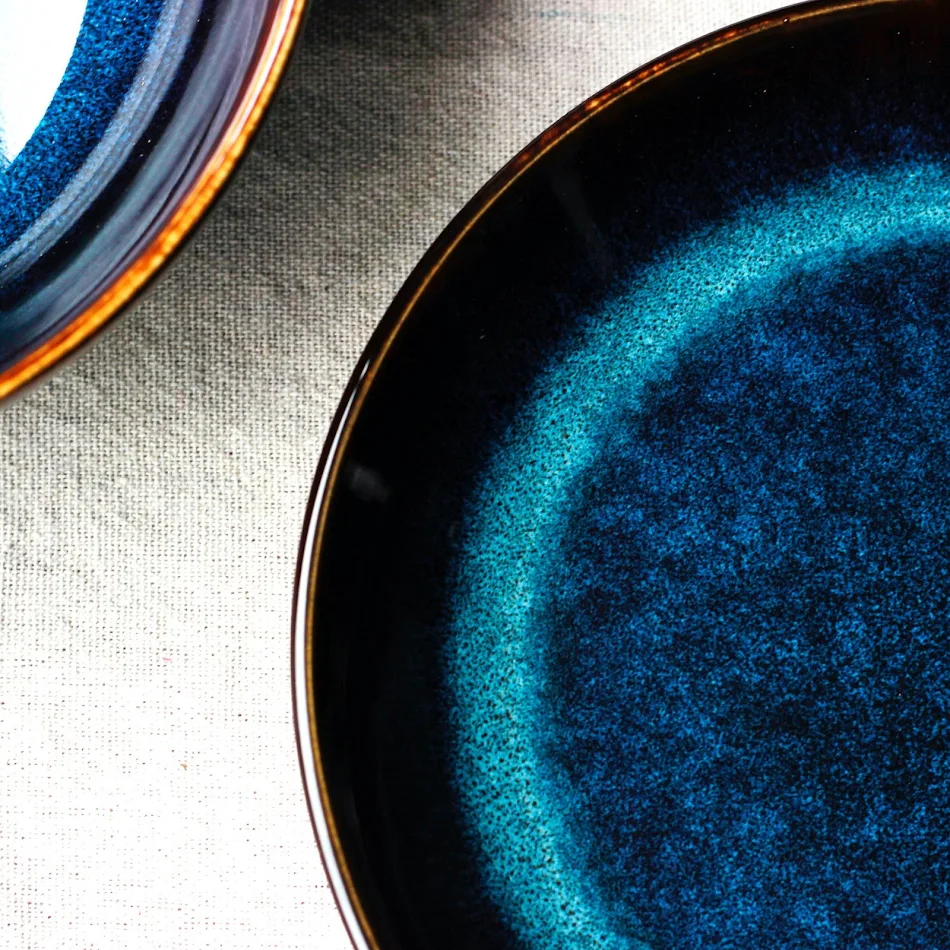 8 inch Keramiek Blauw Oven Diep Bord – Perfect voor serveren, bakken en het decoreren van uw eettafel in stijl
