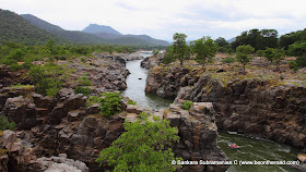 The fast downstream Cauvery river