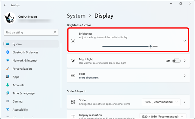 วิธีปรับความสว่างจากการตั้งค่าของ Windows 11