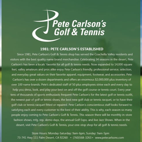 Pete Carlson's Golf & Tennis Shop logo