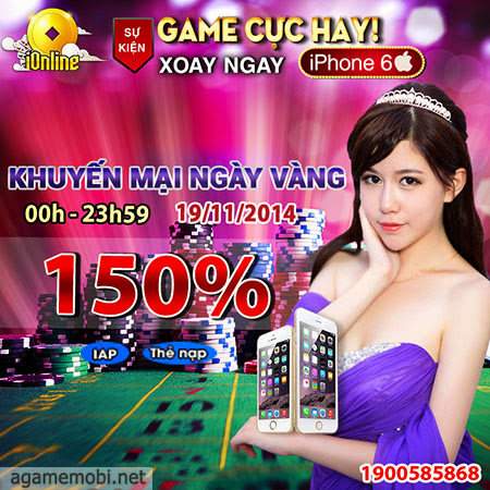 iOnline Tặng 150% giá trị Gold duy nhất ngày 19/11