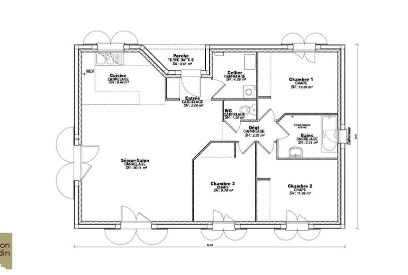  Vente Terrain + Maison - Terrain : 414m² - Maison : 85m² à Pont-du-Château (63430) 