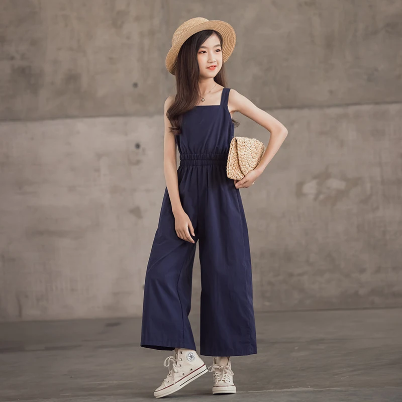 Calças Largas Casuais Simples Han Fan para Crianças Conforto e Estilo, Pernas Largas para Liberdade de Movimento, Roupa Infantil Versátil e Leve