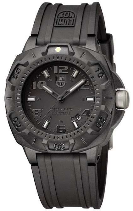 EMS FREE Luminox NIGHT VIEW SENTRY 0201.BO Blackout Sports Divers Mens ...