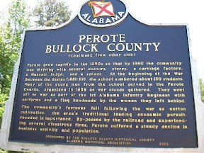 Perote Bullock County Historic Marker