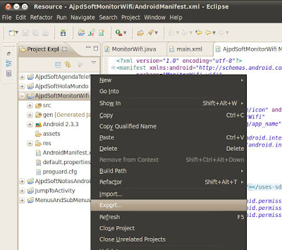 Generar fichero APK con certificado en Eclipse para publicar en Android Market