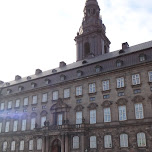 crossing Christiansborg Palace in Copenhagen, Denmark 