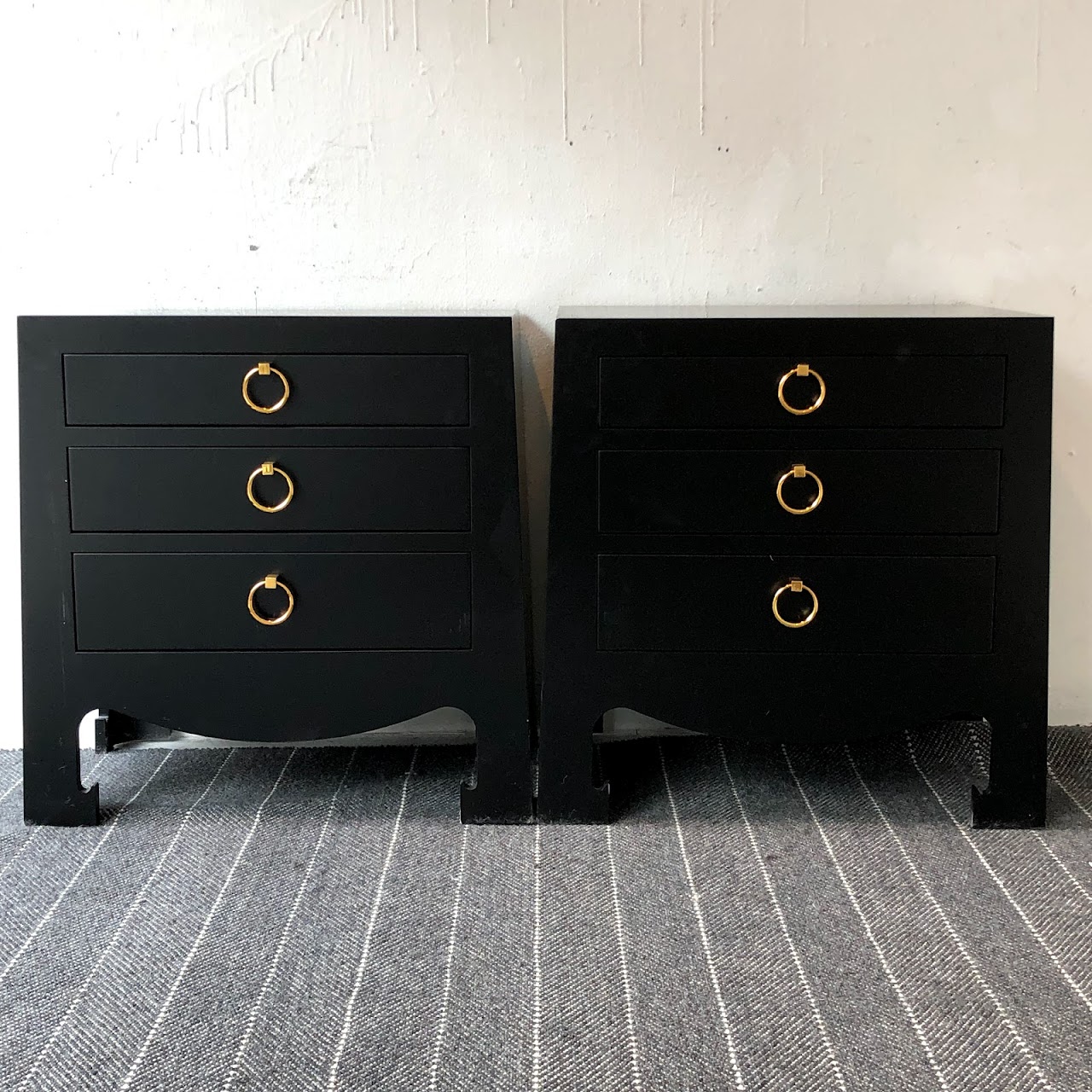 Lacquered End Table Pair