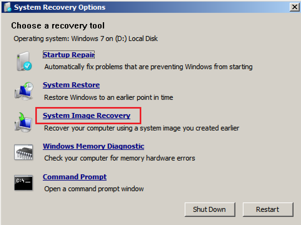 Windows System Image Recovery 7. Come installare Windows 7 senza disco