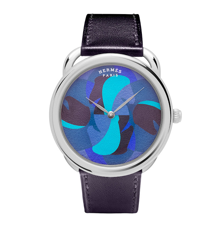 Hermes Arceau Cavales (indigo-blue-dial). Price on request.