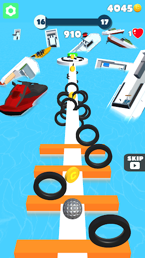 Through Rings: Rolling Ball 3D