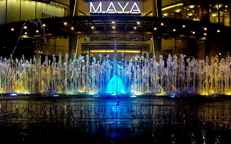 Colorful water fountains at Maya Mall. From Why I Love Chiang Mai