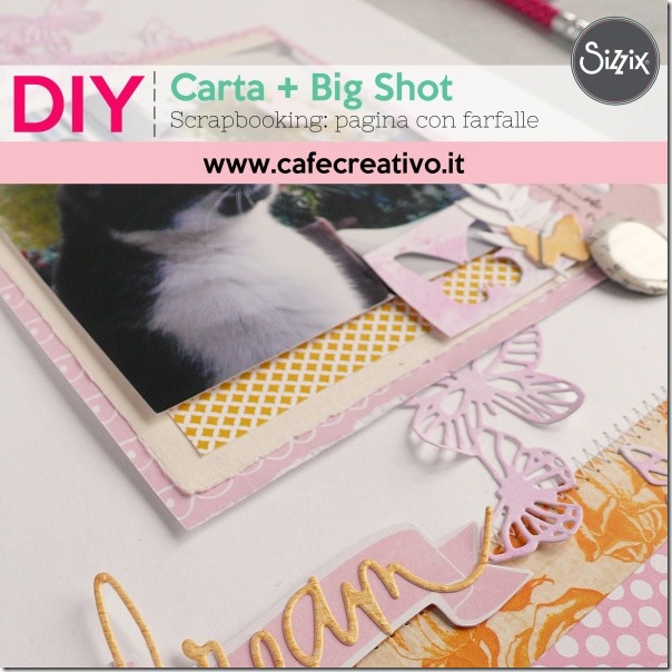 Scrapbooking - pagina di album con farfalle