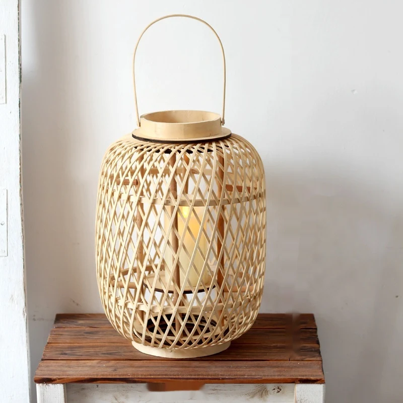 Handmade Bamboo Lantern Candlestick Ornaments Natural and warm lighting Elegant and handcrafted Perfect for creating coz