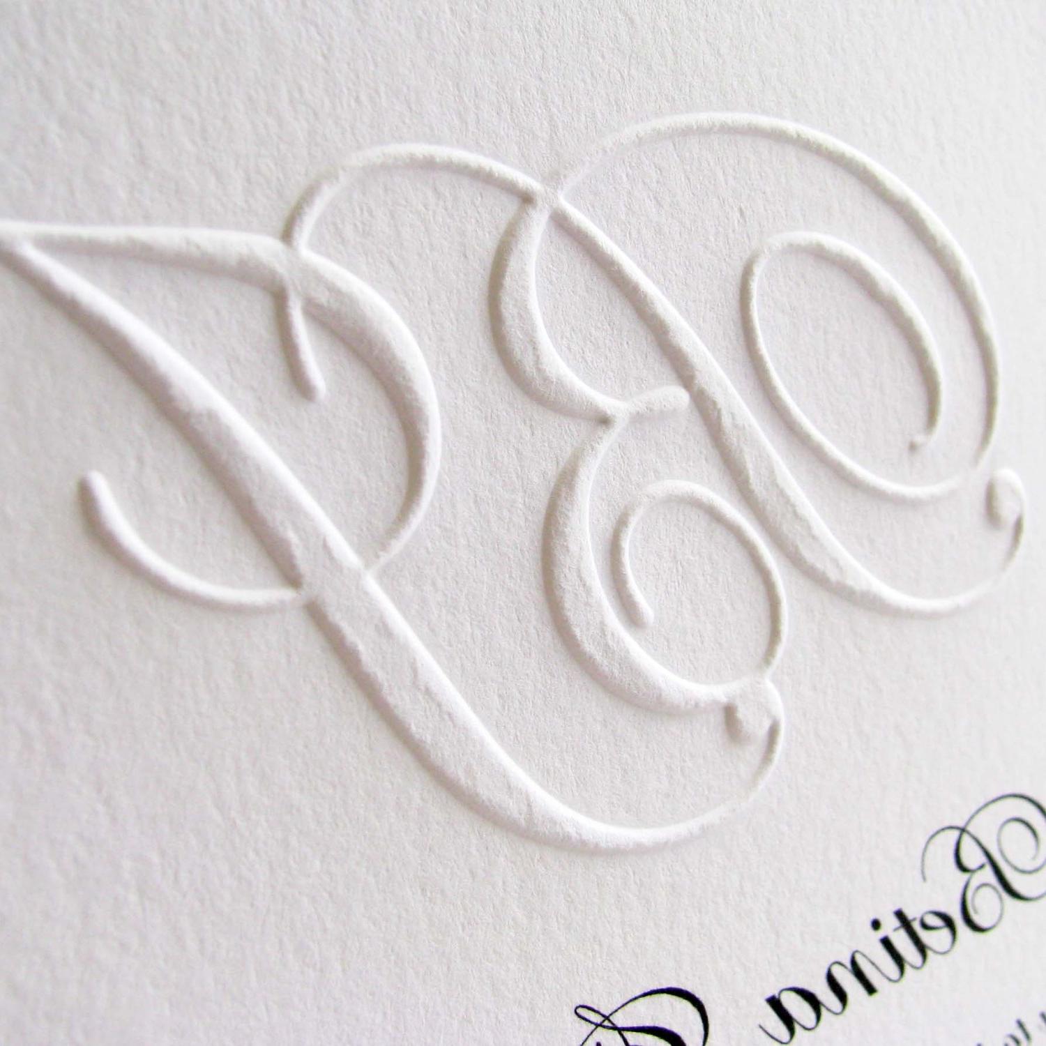 Embossed wedding invitations