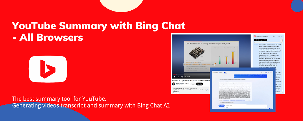 YouTube Summary with Bing Chat - All Browsers Preview image 1