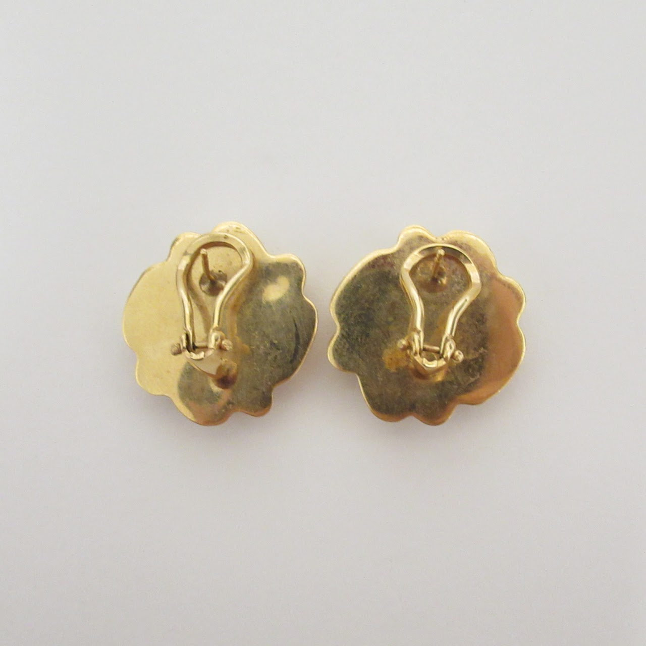 14K Gold Round Earrings