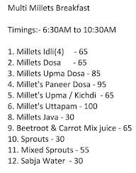Millet Breakfast menu 1
