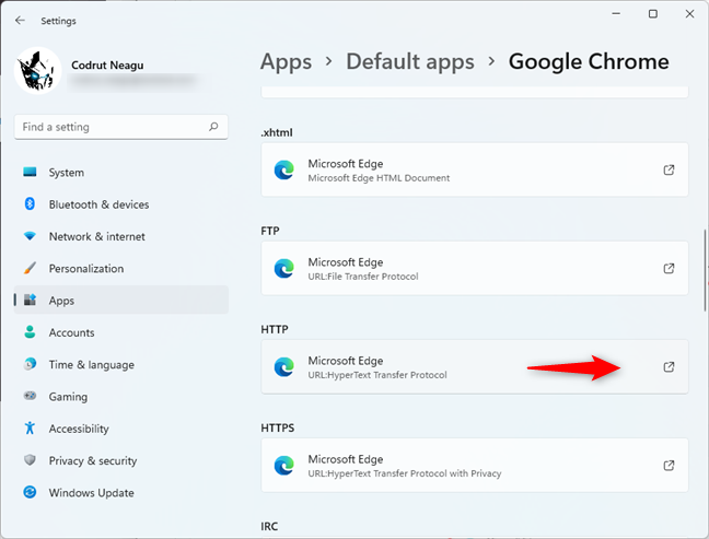 Abrir la entrada HTTP en la página de configuración de un navegador