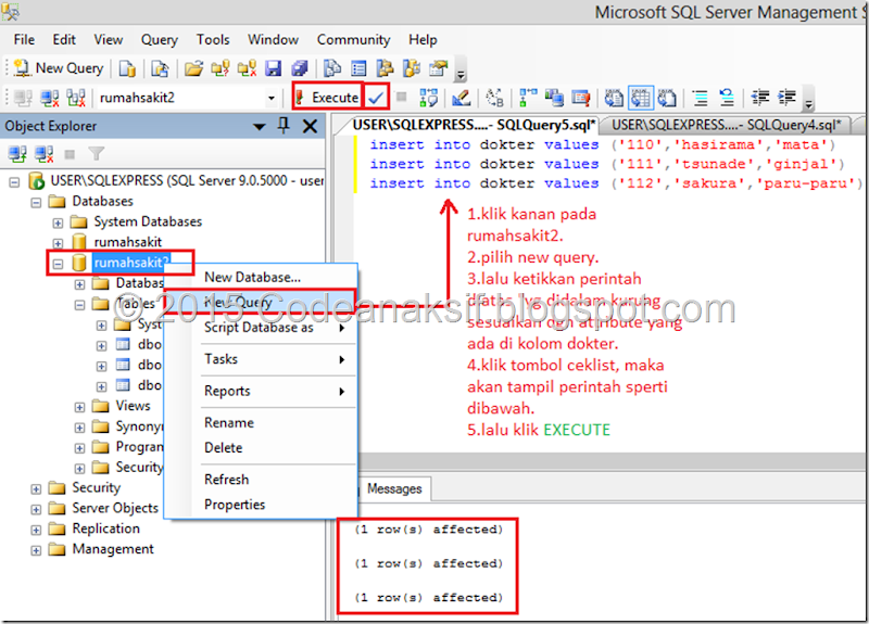 Membuat Table Menggunakan QUERY / CODING dengan SQL Server