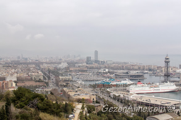 Montjuic'ten Barselona manzarası