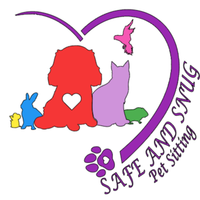 Safe and snug pet sitting and dog walking logo