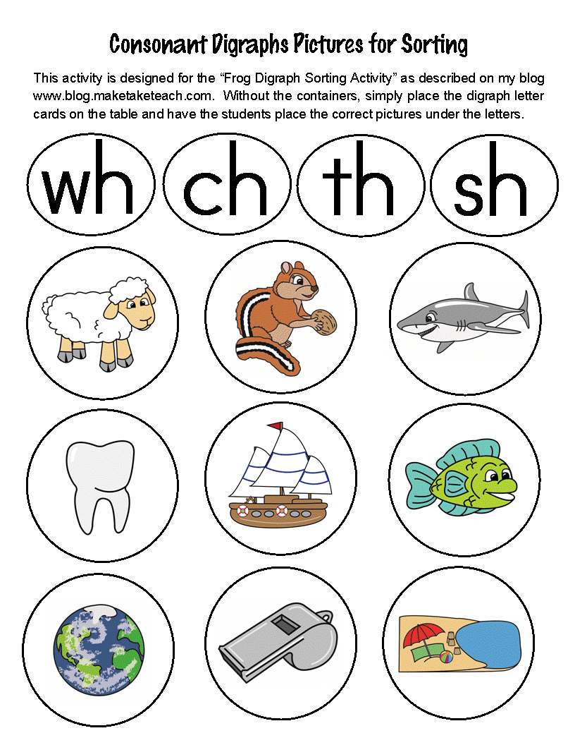 Sorting Digraphs Classroom Freebies