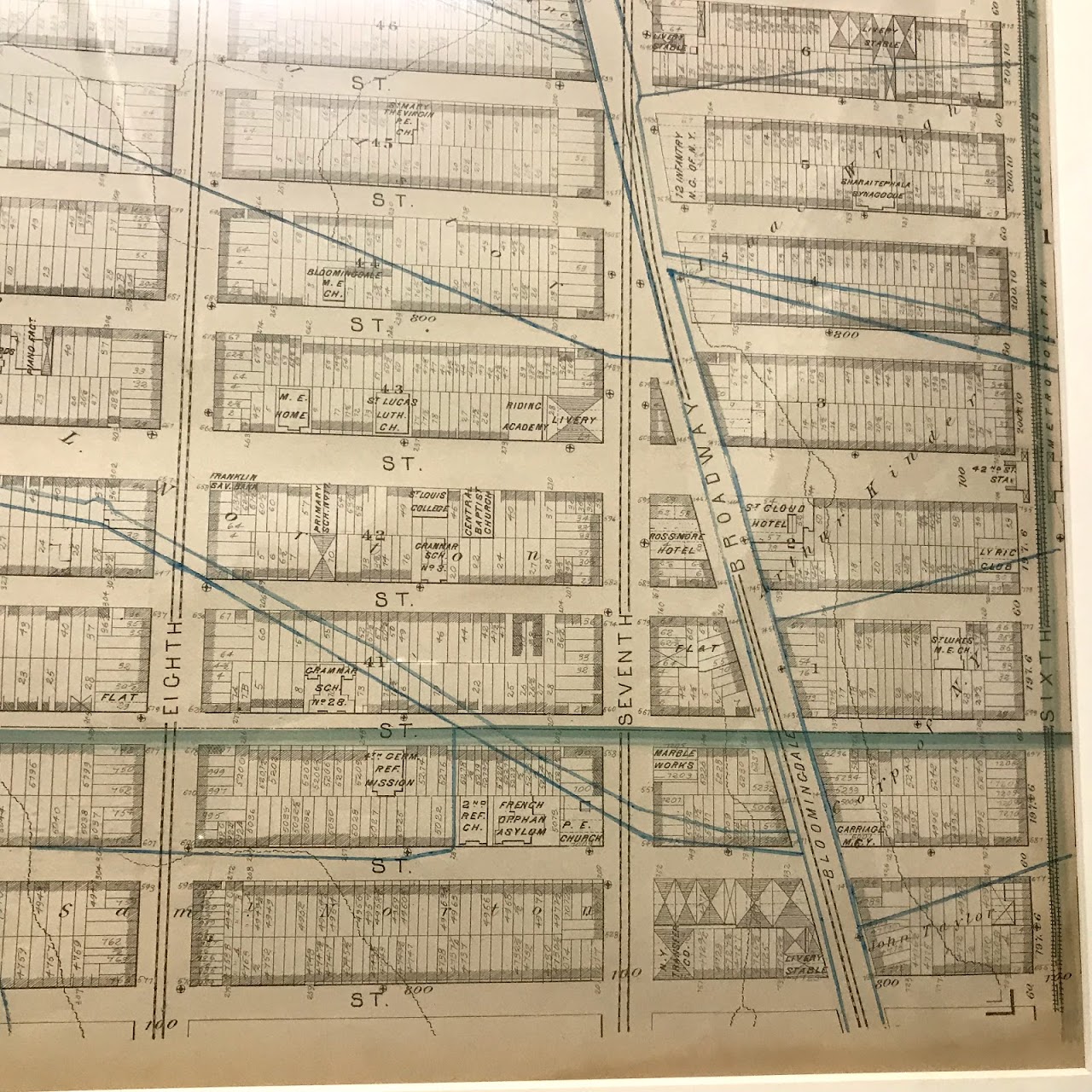 G.W. Bromley Antique New York City Part of Ward 20 & 22 Map