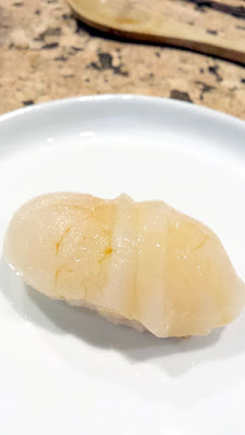 Hokkaido Scallop with yuzu juice sushi at Nodoguro SupaHardCore May 29, 2016