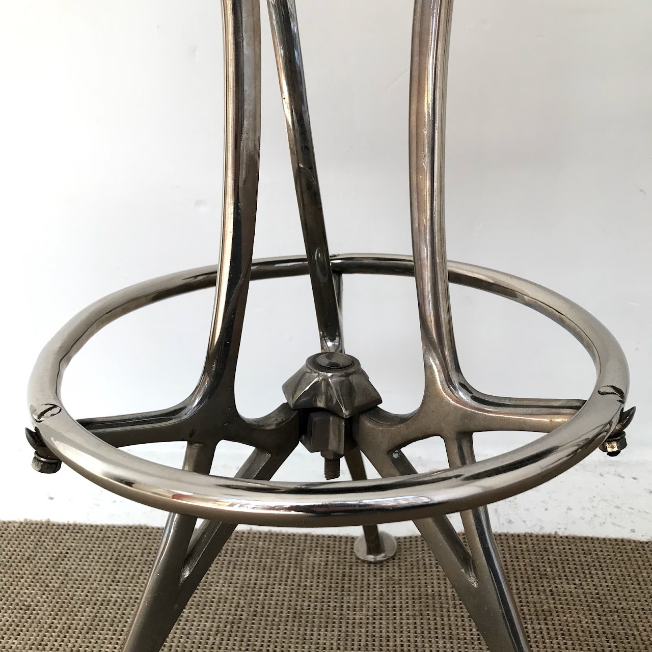 Contemporary Chrome Bar Stool Pair #2